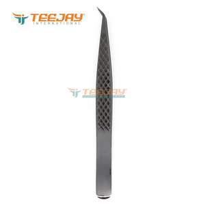แหนบปลายตรงเรียบ 45 องศา TEEJAY Plasma Black Stainless Steel ขนาด 5 มม. ด้ามจับเพชร สำหรับตกแต่งคิ้ว - Product Image 6