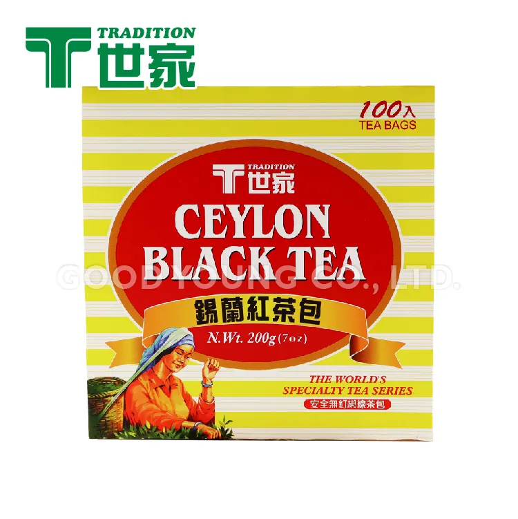 Sacola de chá preta café da manhã feita por atacado chá ceyion preta
