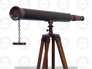 กล้องโทรทรรศน์27 "พร้อมขาตั้งพื้นสีน้ำตาลโบราณกับกล้องโทรทรรศน์ต้นแบบ50" โจรสลัดทะเล - Product Image 3