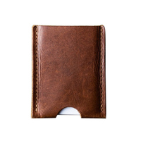 Porte-cartes pour hommes en cuir véritable fait main, style vintage, fermeture à glissière, blocage RFID, pour cartes de crédit