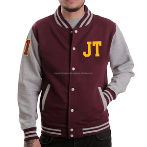 Chaqueta de lana personalizada para hombre, cuerpo con parte trasera y frontal bordada, color marrón, HIVJ25, venta al por mayor - Product Image 2