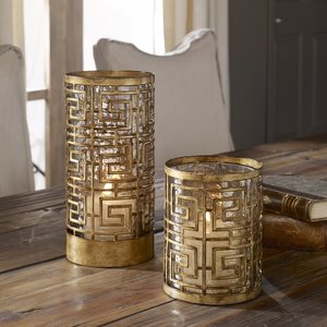 Ensemble de bougeoirs d'ouragan finis dorés de haute qualité pour la décoration de Noël à la maison et l'hébergement de chauffe-plat - Product Image 6