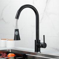 Robinet de cuisine gourmet STOCCO 360° réglable et flexible en laiton, finition brossée, à poignée unique, avec douchette, à poser sur comptoir