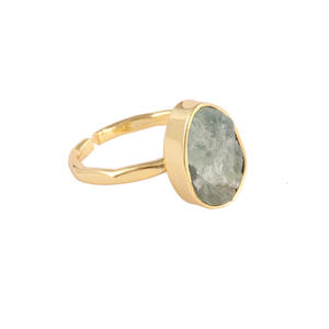 แหวนพลอยทำด้วยมือ unisex แฟชั่นใหม่ล่าสุดแหวนทอง/เงินชุบด้วยหินซิกแซกแบบปรับได้ลายใหม่ - Product Image 4