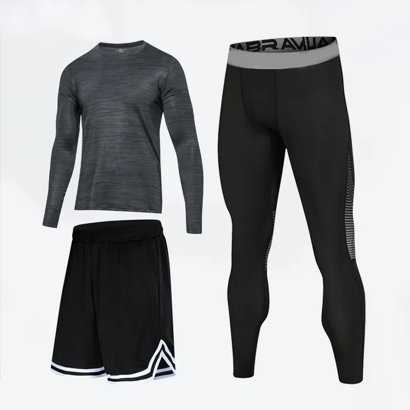 Мужская спортивная одежда, компрессионные костюмы, полный спортивный костюм, зимняя толстовка, мужские Стрейчевые брюки, спортивный костюм для йоги, Мужская компрессионная одежда