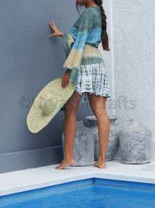 Robe portefeuille Sexy en V profond pour femmes, vêtements de plage, motif floral, manches longues, grande taille, robes courtes, nouvelle collection - Product Image 3