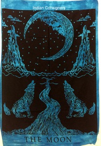 ผ้าแขวนโปสเตอร์ขนาดเล็กรูปพระจันทร์และหมาป่าผ้าฝ้ายตกแต่งผนังรูปดาวห้าแฉกของตกแต่งบ้านผ้าปูโต๊ะหลากสีสำหรับคนส่งของอินเดีย - Product Image 3