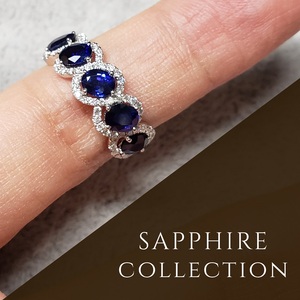 Bague en or blanc massif 18 carats de haute qualité, design vintage du XIXe siècle, saphir bleu taille brillant et diamants véritables, style victorien unique et antique - Product Image 5