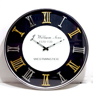 Horloge murale de forme ronde créative nouvelle génération à mouvement analogique à quartz avec chiffres romains, durable, pour la maison et le bureau - Product Image 1