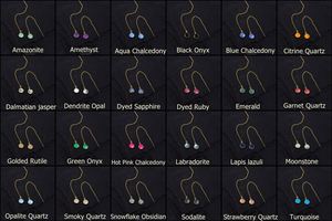 Opalite <b>Quartz</b> Heart-Shape Bezel Set Sterling Silver Drop <b>Earrings</b> with Gold Plating Long Pull Birthstones Jewelry - Product Image 3