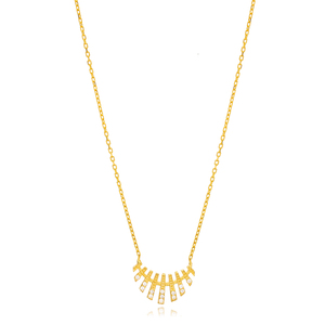 Colgante de plata de ley 925 con piedras de circonita, collar con abalorio, forma Irregular y delicada - Product Image 1