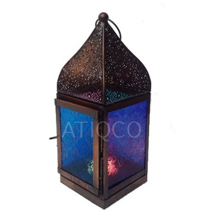 Porte-bougie moderne vintage en métal, verre et fer, dernier bougeoir photophore avec décorations de fête - Product Image 3