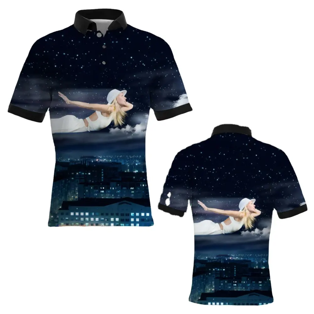 새로운 인과 디자인 사용자 정의 여름 해변 착용 인쇄 폴로 티셔츠 최고 사용자 정의 품질 작업 2023/2024/2025