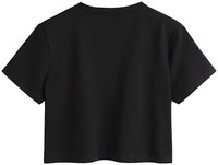 Haut court décontracté personnalisé pour femme, coupe ample, col rond, manches courtes, couleur unie, en jersey 100 % coton écologique, avec logo, idéal pour l'été – Vente en gros