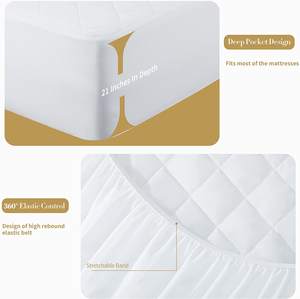 غطاء مرتبة مبطن كامل، واقي مرتبة مضاد للماء، جيب عميق مرن يناسب حتى 21 بوصة، ناعم وقابل للتنفس - Product Image 3