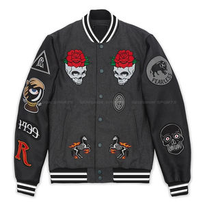 เสื้อแจ็กเก็ตเบสบอลสำหรับผู้ชาย,เสื้อแจ็กเก็ตเบสบอลทำจากขนสัตว์ - Product Image 1