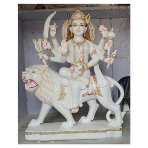 White Makrana Marble Durga Maa Moorti - Product Image 1