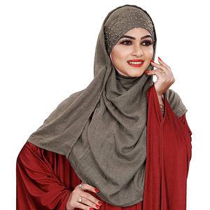 Georgette-bufanda musulmana árabe de tudán para mujer, Hijab de gasa con burbuja lisa, moda de Dubái, venta al por mayor - Product Image 3