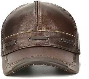 Casquette à rabat noir en cuir de mouton 100%, casquette de Baseball, en peau de mouton, personnalisable votre propre Design, avec Logo brodé - Product Image 5