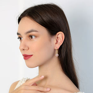 Elipse-pendientes de plata de ley 925 con diseño de piedra de circón, Pendientes colgantes con forma cuadrada - Product Image 4