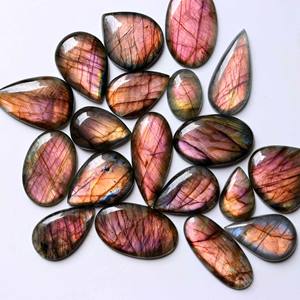 Cabochons extensibles en verre jade, 30 pièces, pendentif de lune, collier cornaline, labradorite, cabine, violet, sans labradorite - Product Image 6