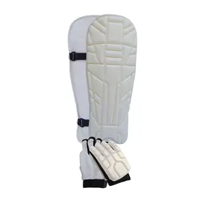 White Cricket Batting Pad & Gloves Set For Professional Use