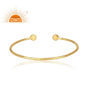 Moonstone <b>Rose</b> <b>Quartz</b> Gemstone Gold Plated Sterling Silver Statement Cuff Bangle Jewelry for Women Gift for Her - Product Image 3