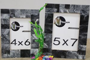 Cadre rectangulaire en résine gris et noir moderne de marque 5x7 pouces pour la décoration de bureau à domicile et d'hôtel - Product Image 2