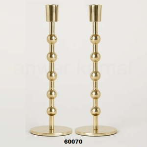Portavelas de Pilar largo de latón decorativo para fiestas y eventos Juego de 2 - Product Image 1