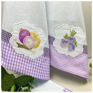 Embroidery Vegetable Design Kitchen <b>Towels</b> High Quality Cotton Embroidery Hand <b>Towels</b> Quang Thanh Embroidery - Product Image 2