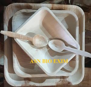 Vaisselle jetable écologique de gaine de feuille d'areca assiette et bol gravés organiquement pour les fêtes - Product Image 3