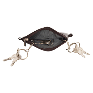 Porte-monnaie élégant en cuir de vachette Napa véritable, best-seller, avec attache porte-clés, design compact, disponible à la vente - Product Image 3