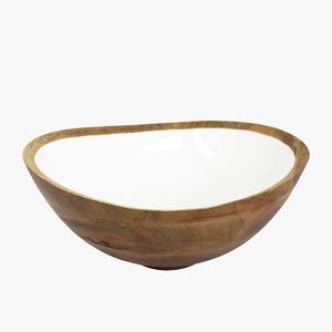 Enamel <b>Mango</b> <b>Wood</b> Large <b>Bowl</b> - Product Image 1