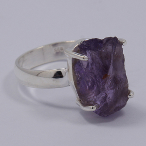 Anillo de piedras preciosas hechas a mano para mujer, conjunto de anillo de Plata de Ley 925 sólida, amatista rugosa, joyería rugosa, venta al por mayor - Product Image 3