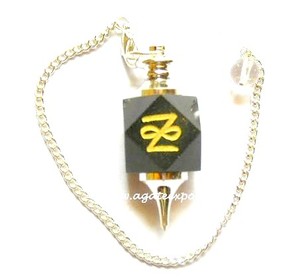 Ágata negra Reiki Péndulos tallados Feng Shui Piedra preciosa curativa - Product Image 1