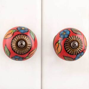 Venta al por mayor de pomos de cajón multicolores, tiradores de armario de tocador de cerámica, tiradores de puerta de armario de cocina con flores, tiradores de puerta de armario, - Product Image 2