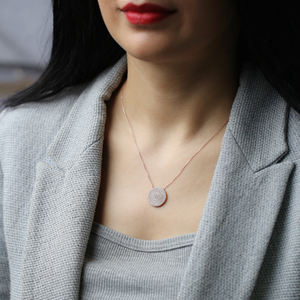 Collier rond en argent Sterling 925 pour femmes, forme ronde, fait à la main, bijoux élégants, vente en gros - Product Image 4