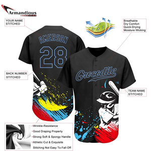 Camiseta de béisbol bordada personalizada, estilo, venta al por mayor - Product Image 3