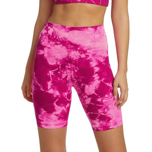 Servicio OEM mujeres de calidad superior precio barato al por mayor Tie Dye pantalones cortos transpirables gimnasio entrenamiento pantalones cortos para correr para las mujeres - Product Image 3