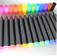 Stylos marqueurs effaçables à sec et à l'eau, 12 couleurs, pointe ronde, pour écriture sur tableau blanc