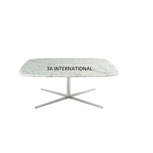 Meubles de style moderne, table basse à cadre rond avec dessus en verre, meubles d'hôtel, décoration de table centrale en métal décorative - Product Image 3