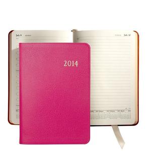 Carpeta de anillo de cuero rosa, cuaderno de cuero genuino con marcador - Product Image 1