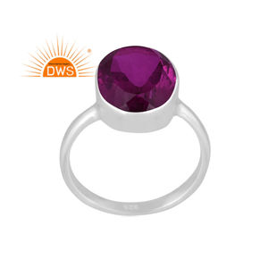 925 plata esterlina fina Natural Doublet Ruby Lite turmalina cuarzo piedra preciosa anillo apilable fabricante de joyas - Product Image 1