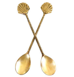 Cuillère en laiton au design antique avec 2 pièces et différentes tailles avec coffret cadeau pour le dîner cuillère en laiton à bas prix - Product Image 5