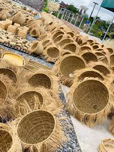 Decor Lamps Natural Handwoven Straw Hat Eco-friendly Lamp <b>Shade</b> Home Decor Sustainable Craft Pendant <b>Light</b> <b>Seagrass</b> - Product Image 2