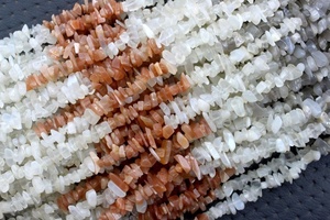 Pierre de lune naturelle de 16 pouces de Long, pierres précieuses lisses et non coupées, pour la fabrication de colliers colorés, pendentif pour bébé - Product Image 2