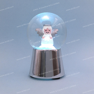 Christmas Pigeon Light-up High Quality Silver Stand Glass Snow Globe - Product Image 6