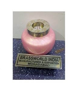 สีส้มชาแสงสัตว์เลี้ยงฌาปนกิจศพ Urn อุปกรณ์โดย Brassworld อินเดีย - Product Image 3