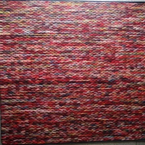 Tapis tressé en feutre de laine tissé à la main, antidérapant, motif chevron, tailles personnalisées - Tapis de sol uni de haute qualité pour la maison - Product Image 1