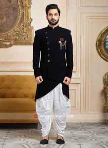 Ropa de boda de seda semijacquard para hombre, ropa de trabajo con autograbado, Indo occidental, última colección - Product Image 3